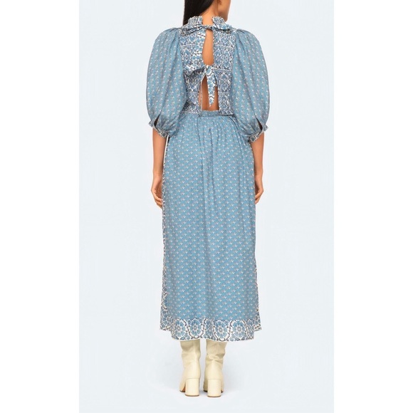 NWOT SEA New York Midi Smocked Floral Puff-Sleeve Fernanda Dress - Picture 5 of 8